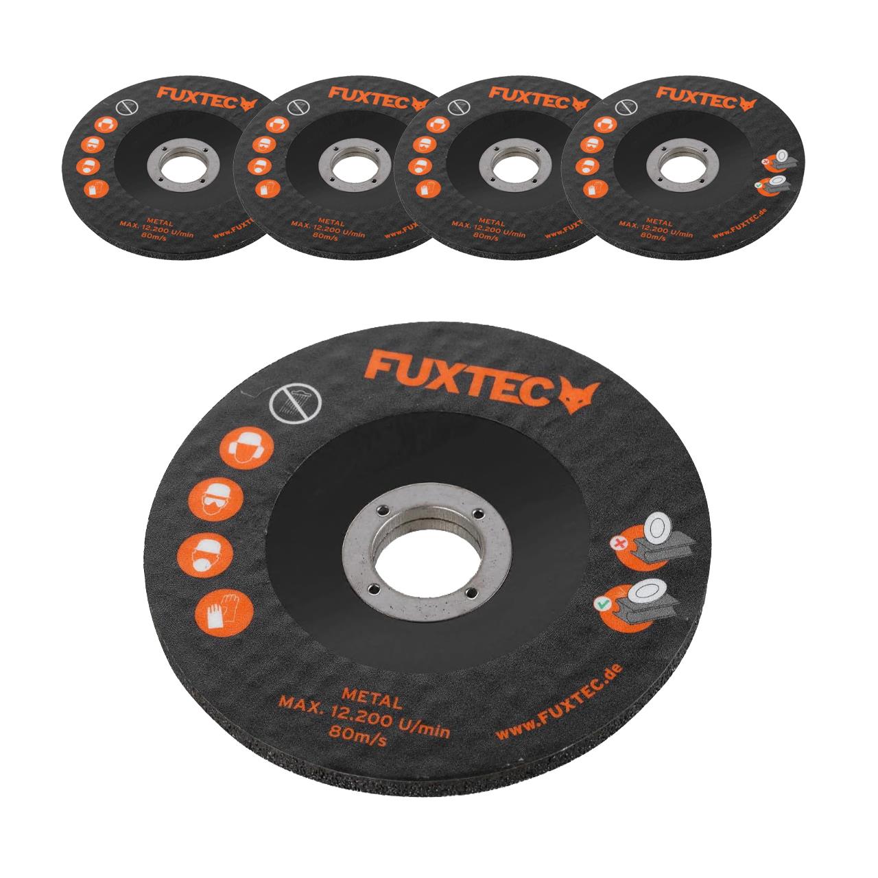Original FUXTEC grinding discs / roughing discs set of 5 - for cordless 20V angle grinder FX-E1WS20